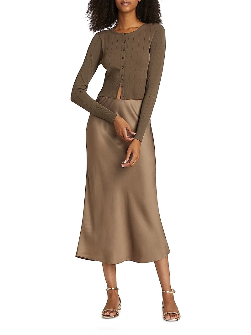 Finley Rib-Knit Crop Cardigan