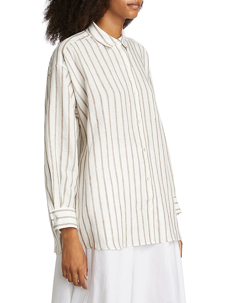 Linen Striped Oversized Shirt