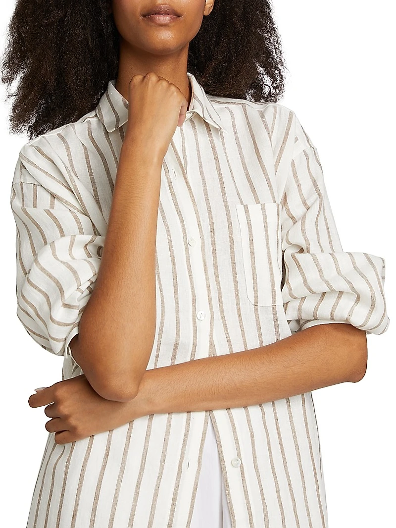 Linen Striped Oversized Shirt