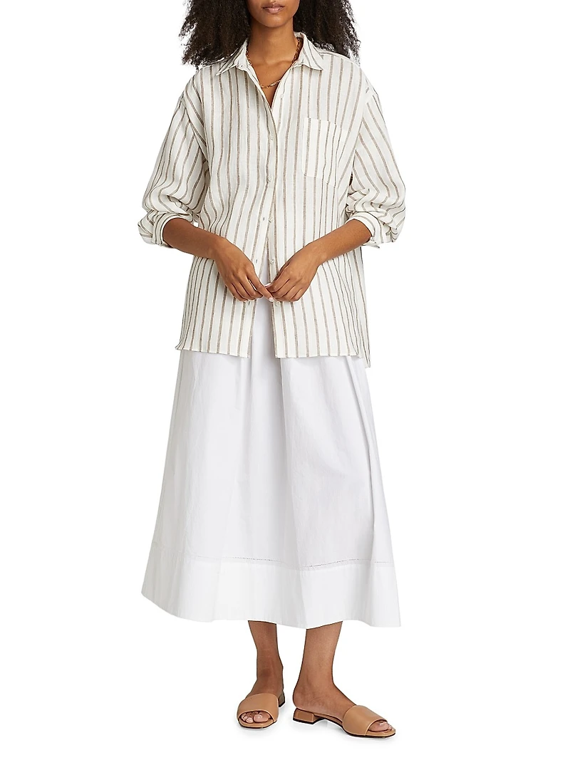 Linen Striped Oversized Shirt