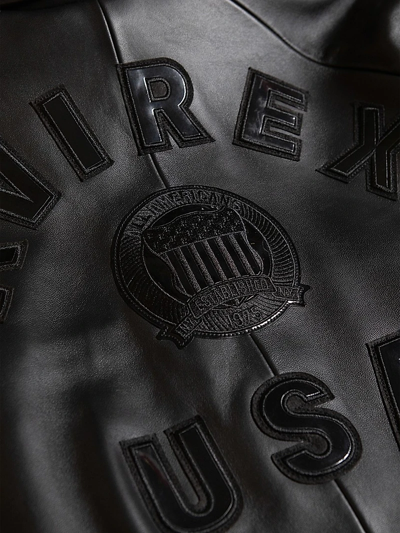 Black Icon Leather Bomber Jacket