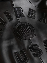 Black Icon Leather Bomber Jacket