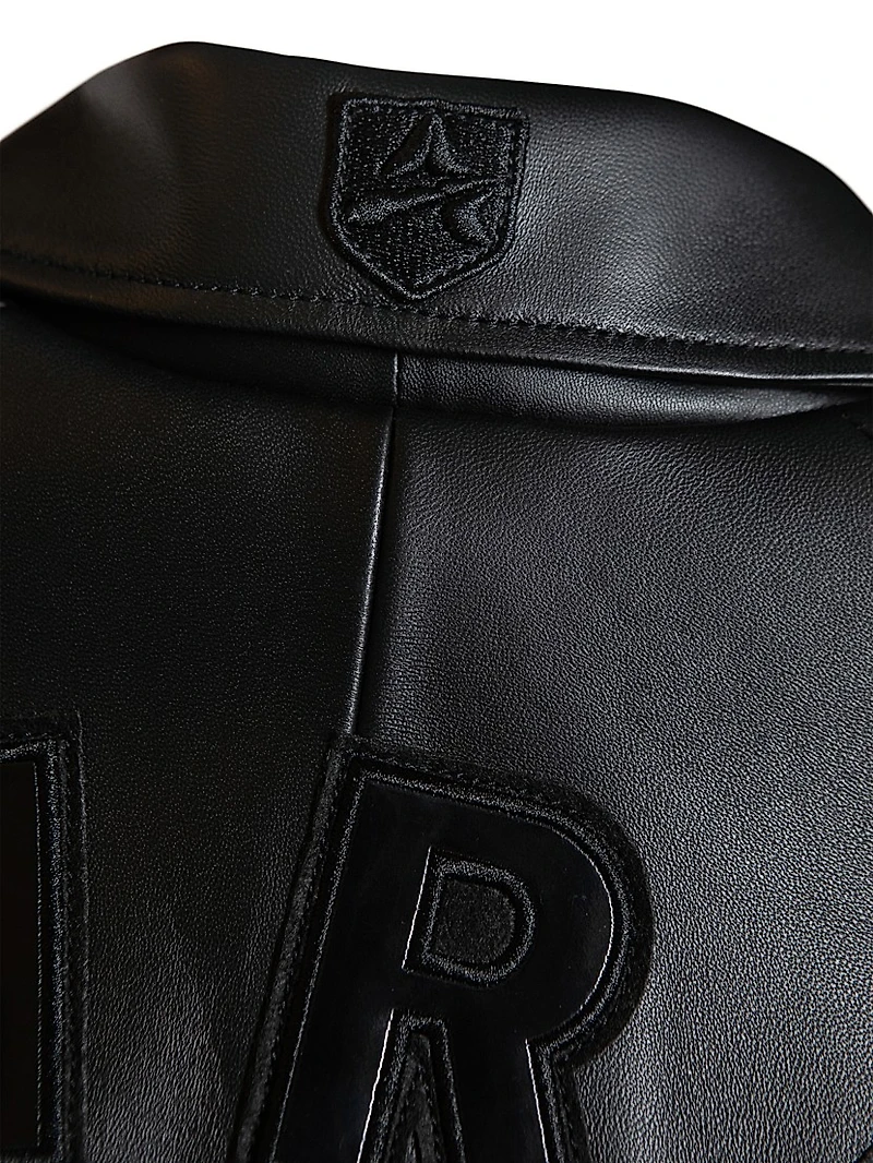 Black Icon Leather Bomber Jacket