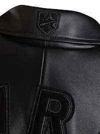 Black Icon Leather Bomber Jacket