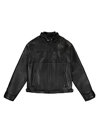 Black-Out Leather Racing Jacket
