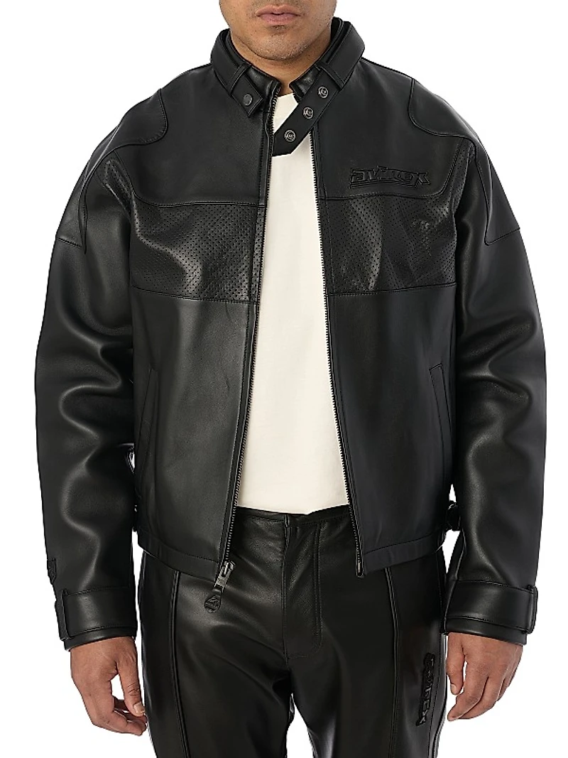 Black-Out Leather Racing Jacket