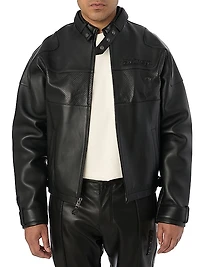 Black-Out Leather Racing Jacket