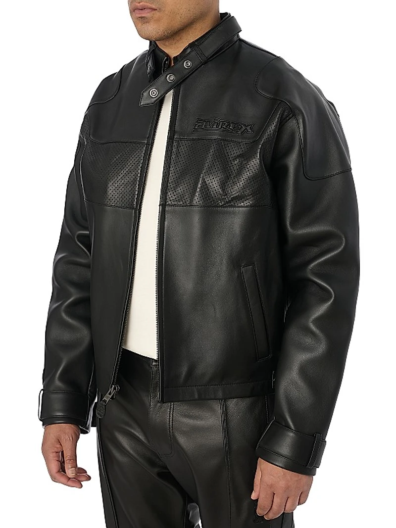 Black-Out Leather Racing Jacket