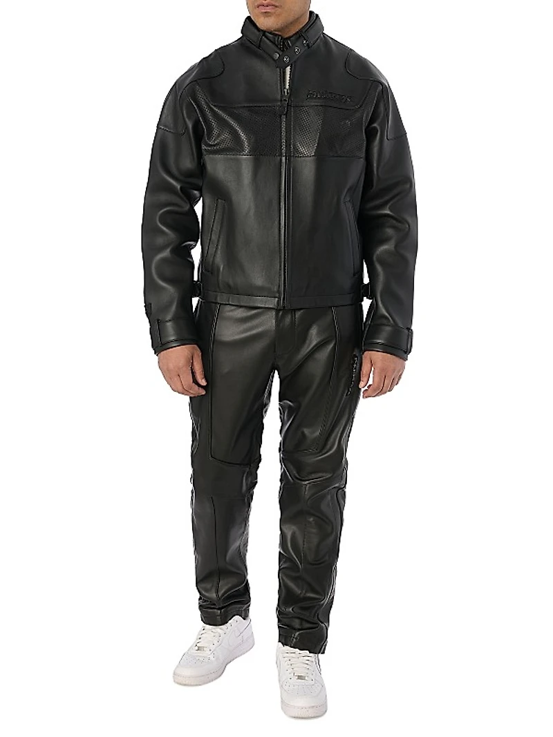Black-Out Leather Racing Jacket