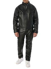 Black-Out Leather Racing Jacket