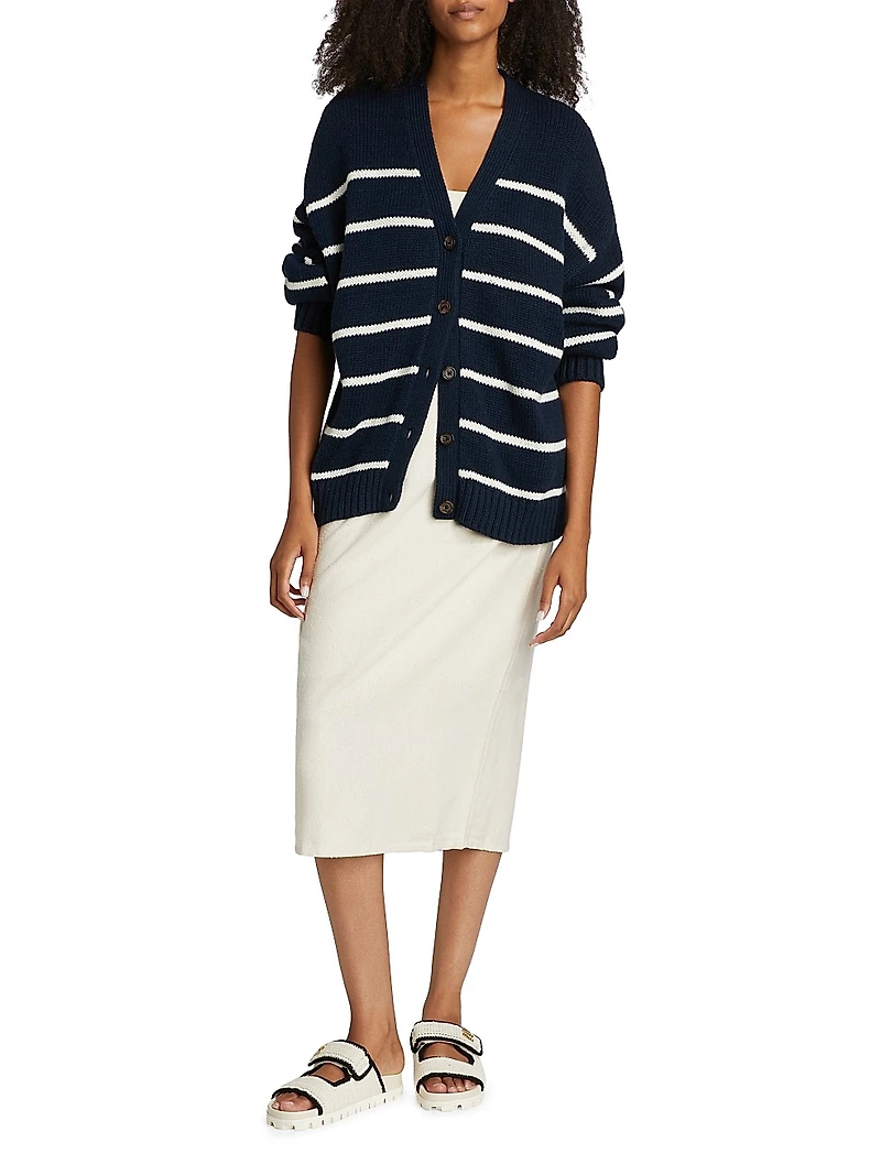 Chloe Striped Cotton Cardigan
