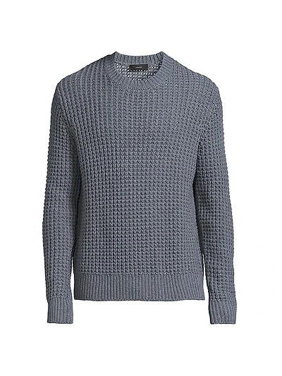 Macro Waffle Knit Crewneck Sweater