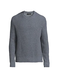 Macro Waffle Knit Crewneck Sweater