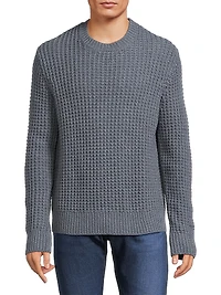 Macro Waffle Knit Crewneck Sweater