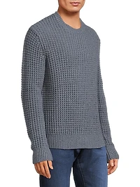 Macro Waffle Knit Crewneck Sweater