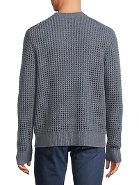 Macro Waffle Knit Crewneck Sweater