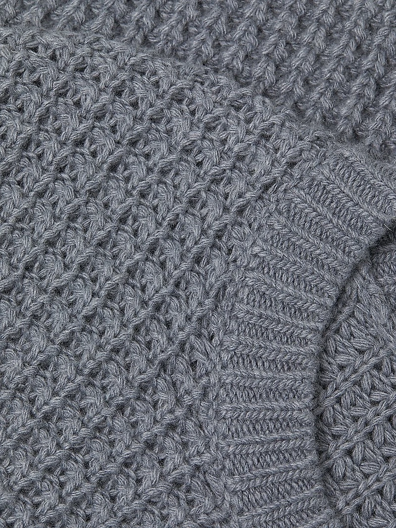 Macro Waffle Knit Crewneck Sweater