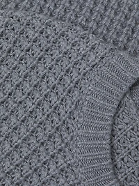 Macro Waffle Knit Crewneck Sweater