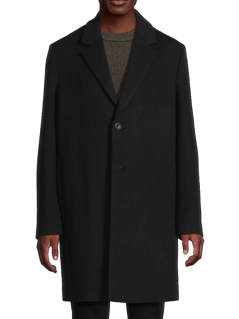 Notch Lapel Wool-Blend Coat