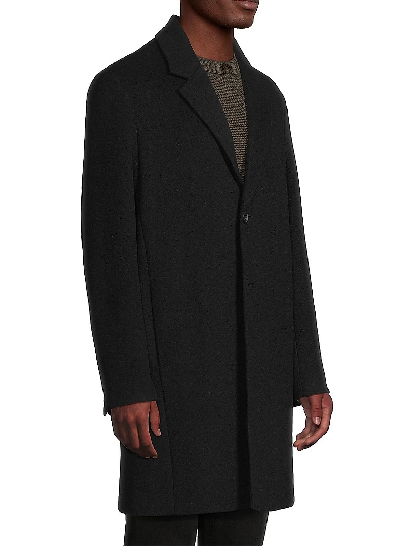 Notch Lapel Wool-Blend Coat