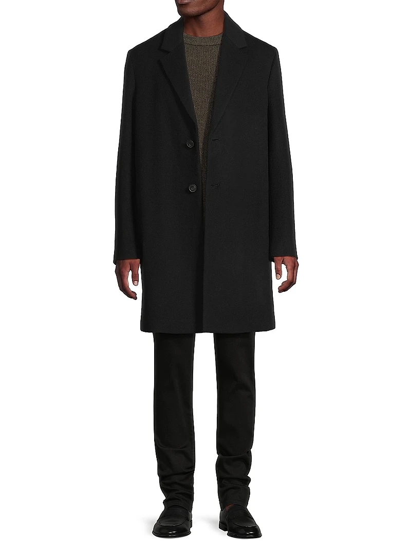 Notch Lapel Wool-Blend Coat