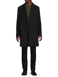 Notch Lapel Wool-Blend Coat