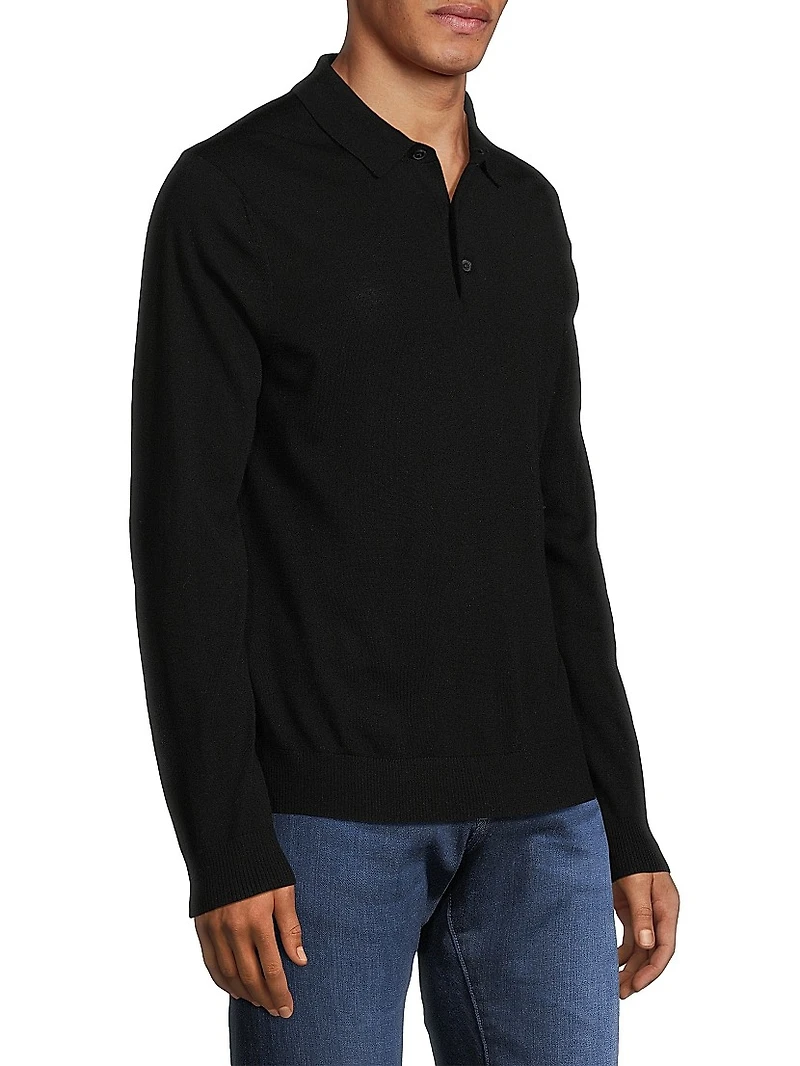 Merino Wool Polo Sweater