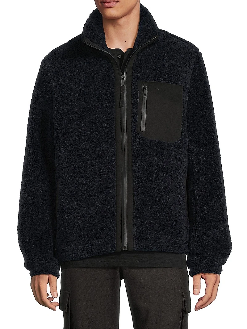 Faux-Sherpa Zip-Up Jacket