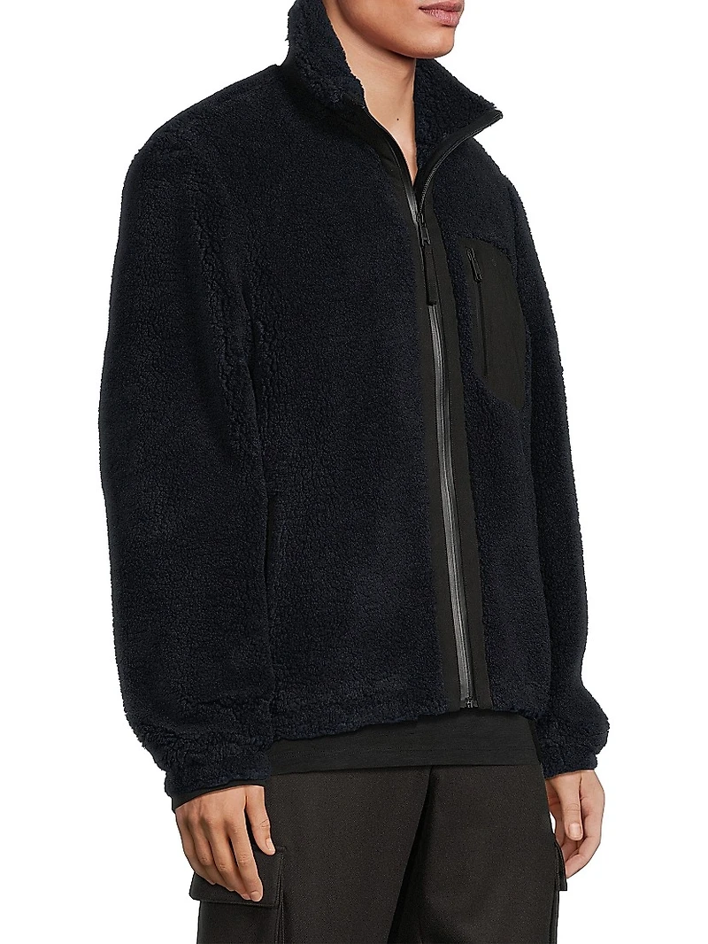 Faux-Sherpa Zip-Up Jacket
