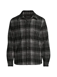 Faux Sherpa Lined Plaid Shirt Jacket