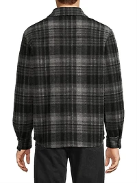 Faux Sherpa Lined Plaid Shirt Jacket