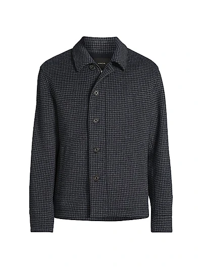 Houndstooth Wool-Blend Knit Jacket