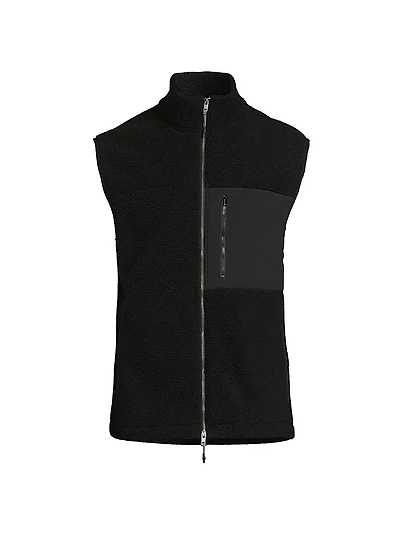 Faux-Sherpa Zip-Up Gilet