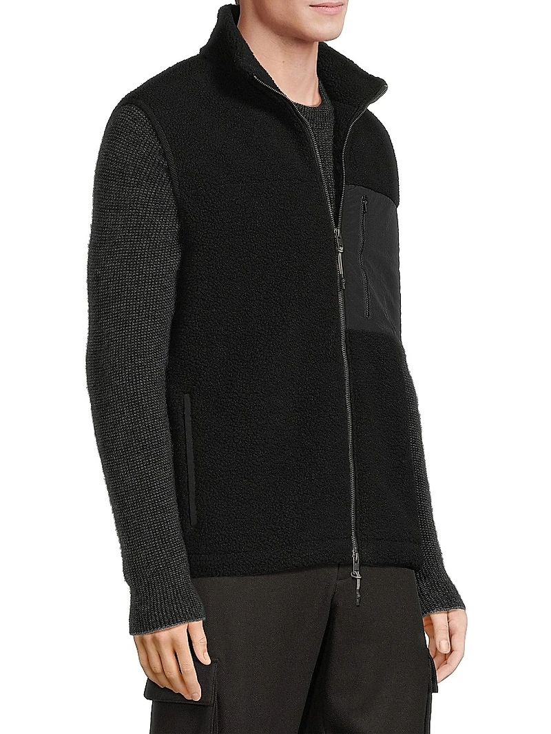 Faux-Sherpa Zip-Up Gilet