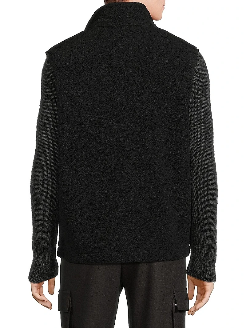 Faux-Sherpa Zip-Up Gilet