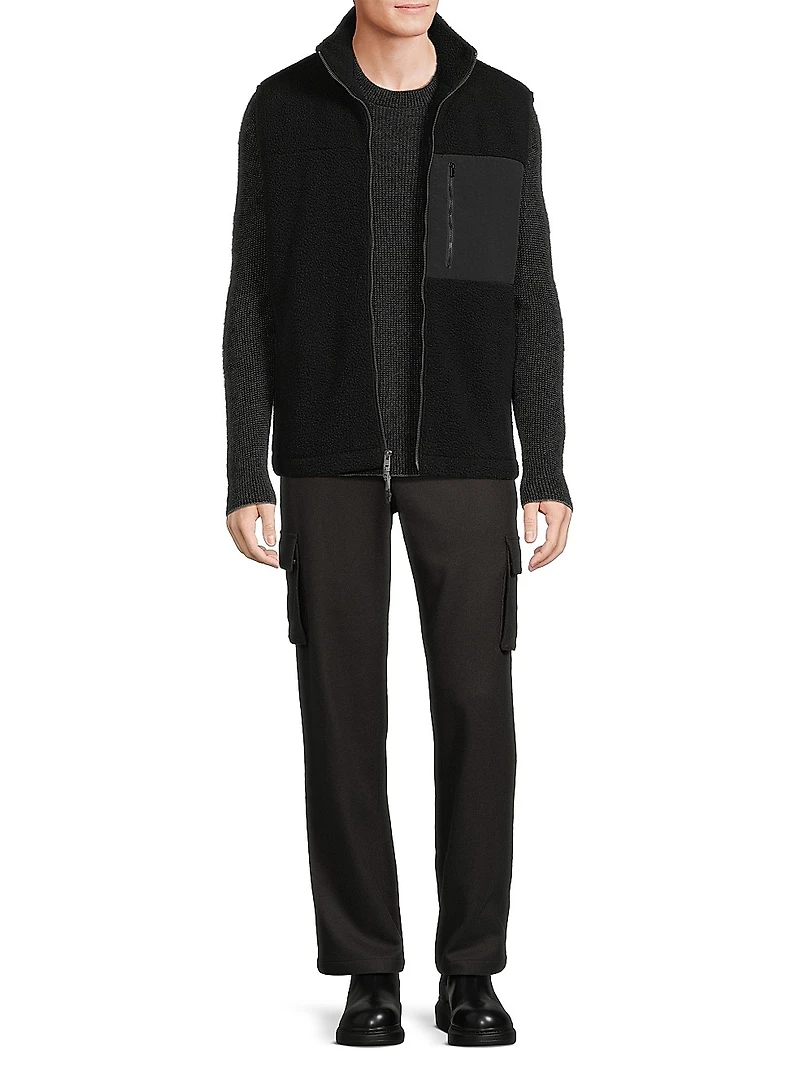 Faux-Sherpa Zip-Up Gilet