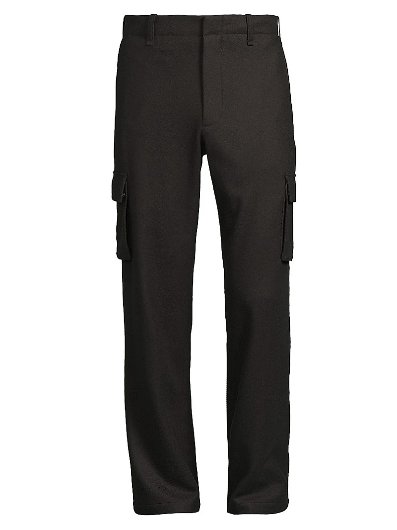 Wool-Blend Flannel Cargo Pants