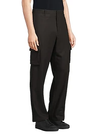 Wool-Blend Flannel Cargo Pants