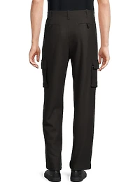 Wool-Blend Flannel Cargo Pants