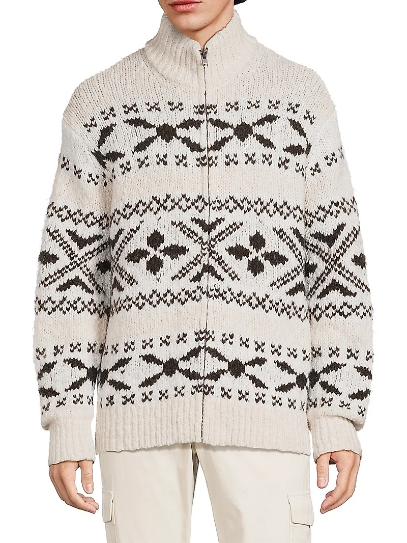 Fair isle-Style Wool-Blend Knit Sweater