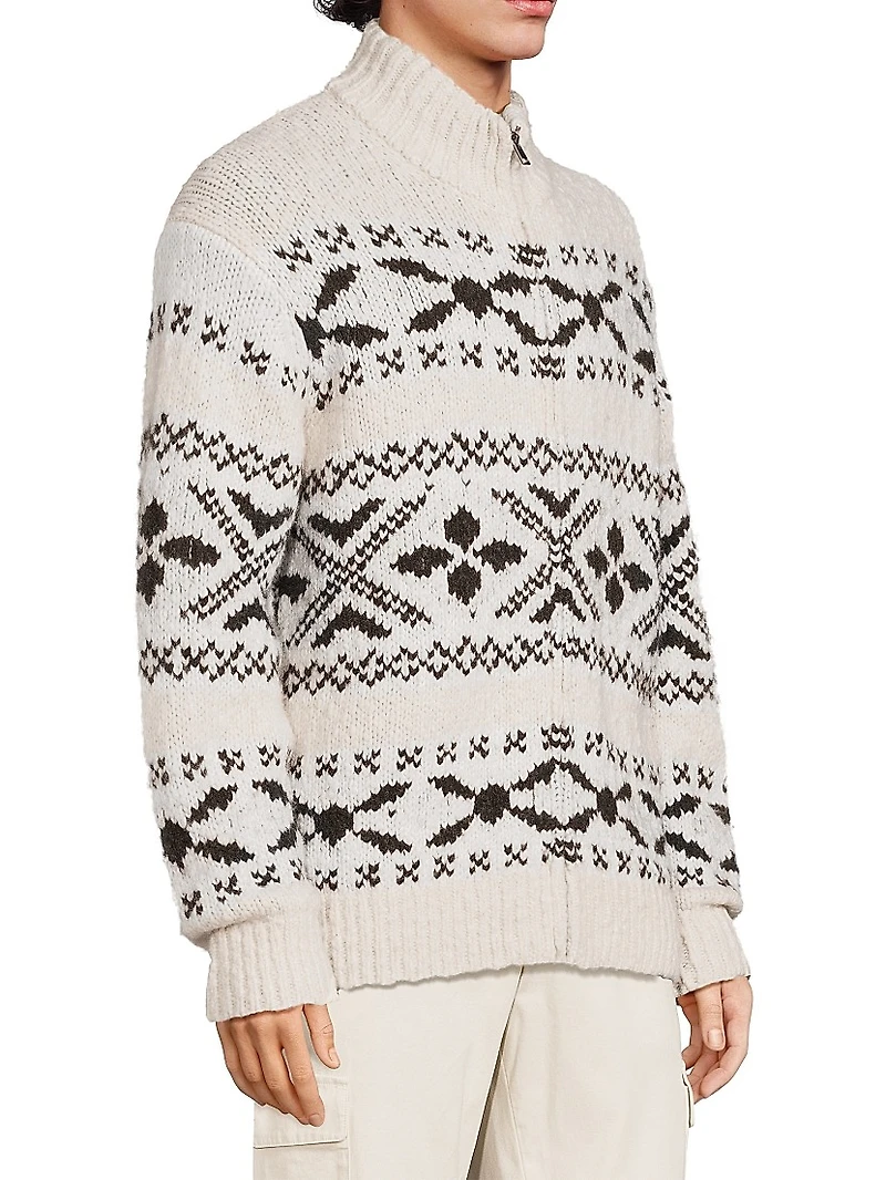 Fair isle-Style Wool-Blend Knit Sweater