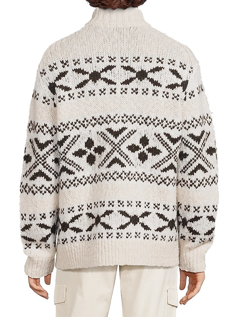 Fair isle-Style Wool-Blend Knit Sweater