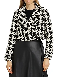 Ally Houndstooth Double-Breasted Jacket