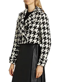 Ally Houndstooth Double-Breasted Jacket