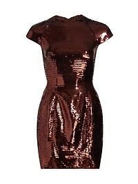 Kristen Sequin Cap-Sleeve Minidress
