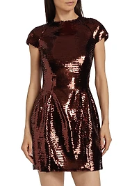 Kristen Sequin Cap-Sleeve Minidress