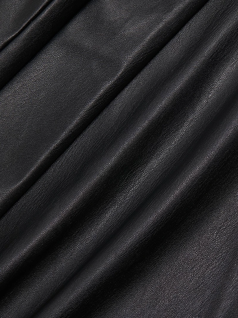 Beatrice Vegan Leather Wrap Midi-Skirt