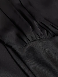 Rebecca Satin Long-Sleeve Midi-Dress