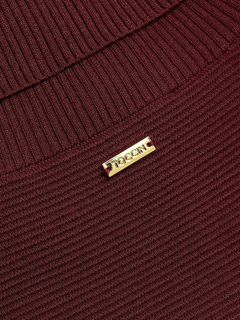 Celeste Rib-Knit Sleeveless Turtleneck Sweater