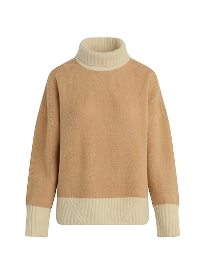 Andi Colorblocked Wool-Blend Turtleneck Sweater